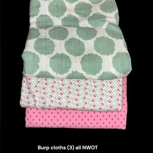 Set of 3 Patterned Burp Cloths (unused)